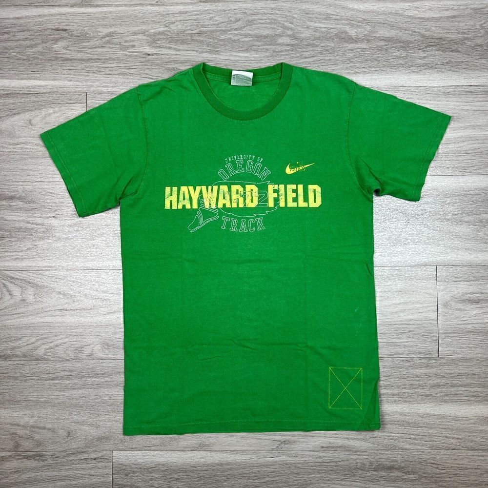 Vintage Nike Mens Shirt Small Green Prefontaine PRE Track Hayward Field Oregon